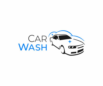 Car washing service logo design. Auto detailing vector design. Car wax logotype