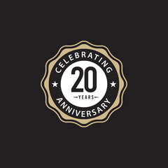 20 Years Anniversary Celebrating Vector Template Design Illustration