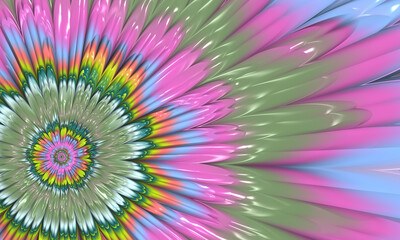 Beautiful abstract flower for art projects, cards, business, posters. 3D illustration, computer-generated fractal