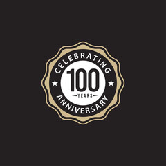 100 Years Anniversary Celebrating Vector Template Design Illustration