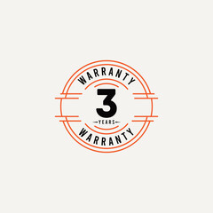3 Year Warranty Logo Icon Vector Template Design Illustration