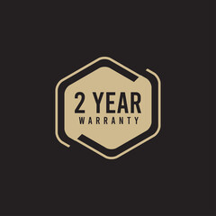 2 Year Warranty Logo Icon Vector Template Design Illustration