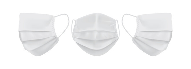 white face mask isolated on white background mock up vector