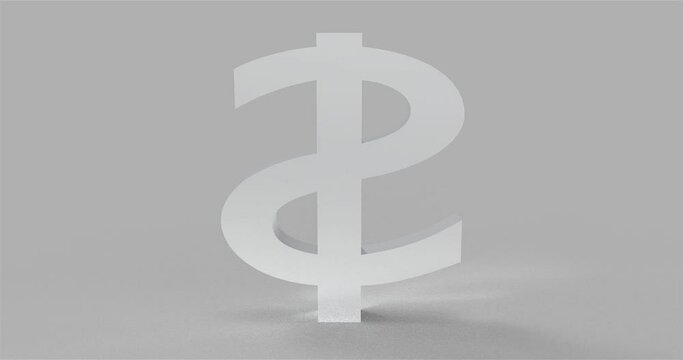3d dollar metal symbol revolves around itself 3d render