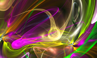 Beautiful bright colorful surface. Background for art projects, business, banner, template, card. 3D illustration, computer-generated fractal