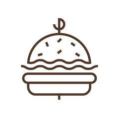 Linear vector icon with burger