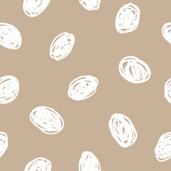 Hipster polka dot pattern. Monochrome abstract background with scribble circles. Vector hand drawn illustration.