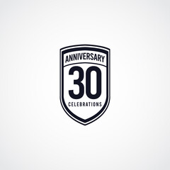 30 Years Anniversary Celebrations Vector Template Design Illustration