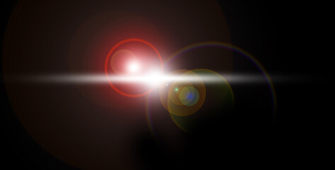 digital lens flare in black background.