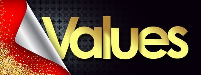 values in black background and golden stars