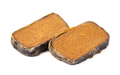 Vegetarian salted fish (haam yu) isolated on white background with clipping path