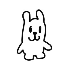 Simple, minimalistic rabbit logo. Cute cartoon bunny vector illustration.