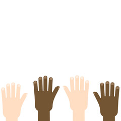This is the background with many hands up.