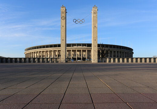 Berlin, Germany - December 25, 2015: Olympiastadion Berlin in Berlin, Germany. Olympiastadion Berlin is a sports stadium originally built for the 1936 Olympics.