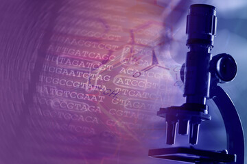 DNA encoding. Text with nucleobases.