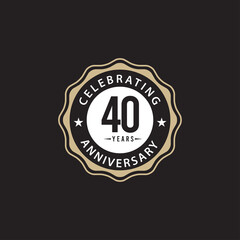 40 Years Anniversary Celebrating Vector Template Design Illustration