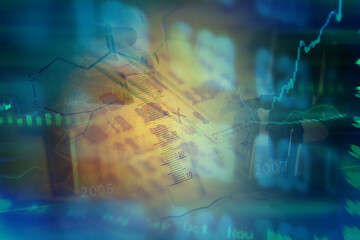 Petri dishes and DNA data. Laboratory concept.