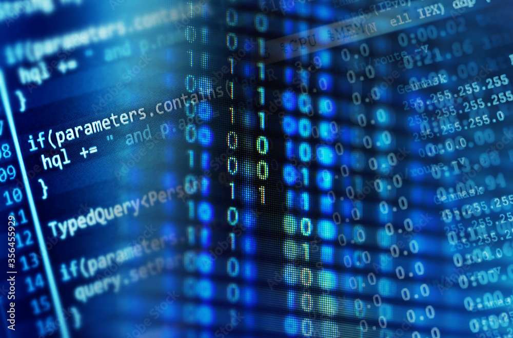 Poster program code on a monitor