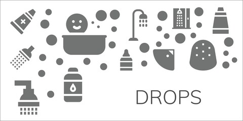 drops icon set