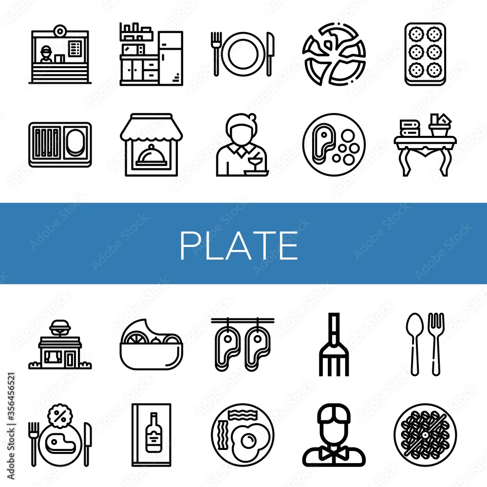 Sticker plate icon set