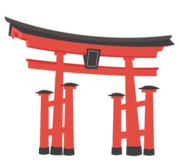 Japanese style vector traditional gate torii