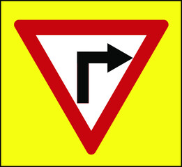 Illustration of traffic sign to represent 'RIGHT TURN'