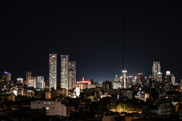 city skyline at night