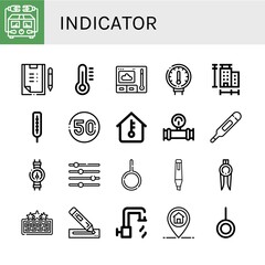 Fototapeta premium indicator simple icons set