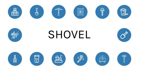 Set of shovel icons