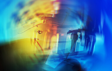 Microscope in laboratory. Science theme.
