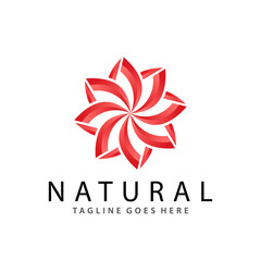 Abstract Gradient Flower Lotus Logo Design Vector Illustration