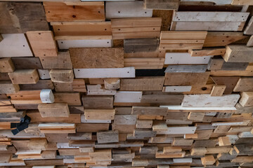 stack of lumber. Grunge wooden texture. Wood backdrop. Hardwood planks background