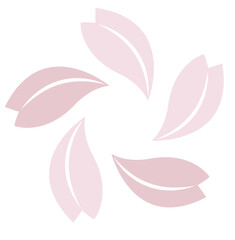 Japanese style vector spiral petal flower