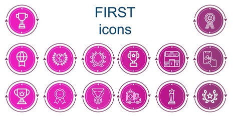 Editable 14 first icons for web and mobile