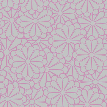 Japanese style retro vintage seamless pattern background flower