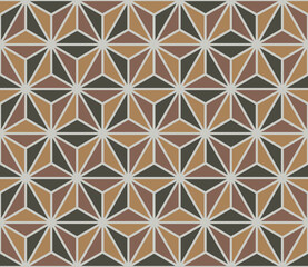 Japanese style retro vintage seamless pattern background triangle polygon geometry cross kaleidoscope