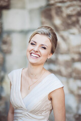 Beautiful blonde perfect teeth smile