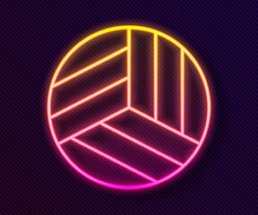 Glowing neon line Volleyball ball icon isolated on black background. Sport equipment. Vector Illustration.