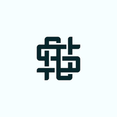 SN Logo. Letter Design Vector and unique with Black Colors
