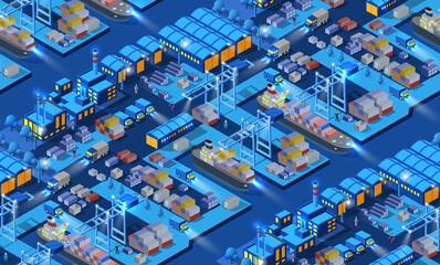 The night smart city 3D future neon ultraviolet