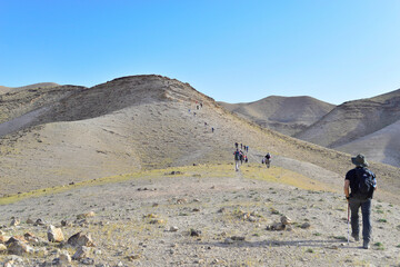 hiking in the desert mountains 