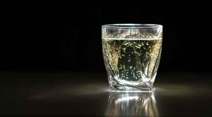 Sparkling drink or beverage in a glass or tumbler
