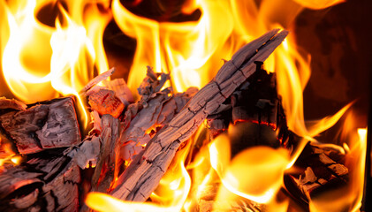 roasted wood fire
