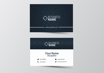 blue business card. visiting card template two sides
