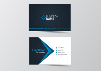 blue business card. visiting card template two sides
