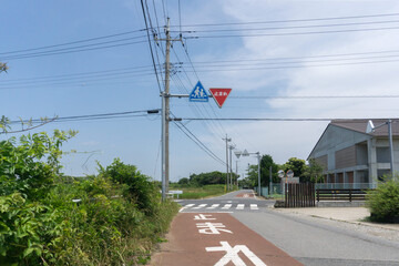 交差点　一時停止