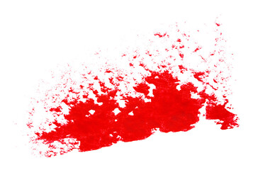 Abstract acrylic red brush stroke. Isolated on white.