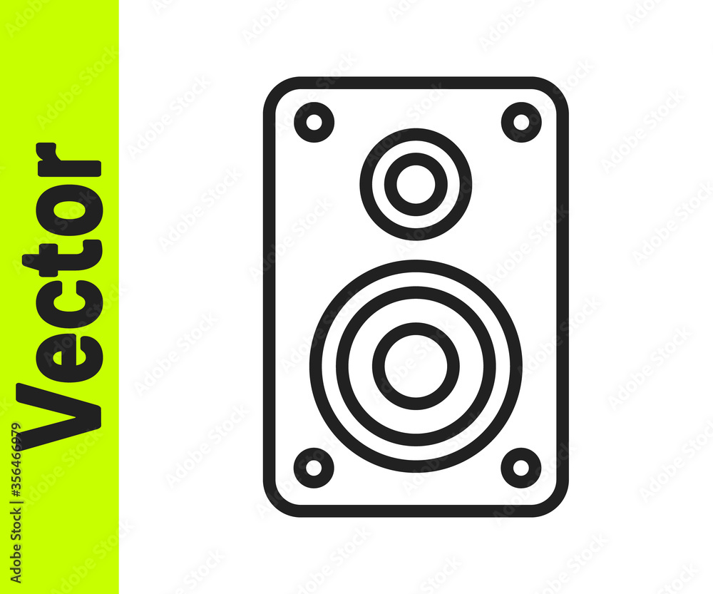 Canvas Prints black line stereo speaker icon isolated on white background. sound system speakers. music icon. musi