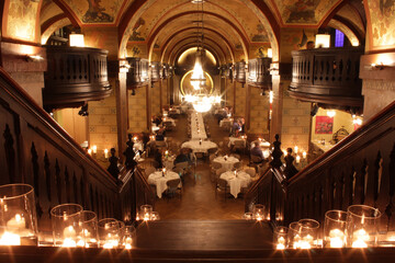 Bern / Switzerland - January 8, 2020: interior of a restaurant in the old city