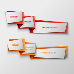 Origami  Vector infographic colorful banners set